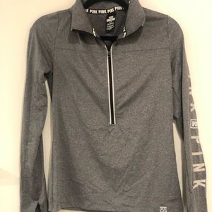 PINK grey quarter zip